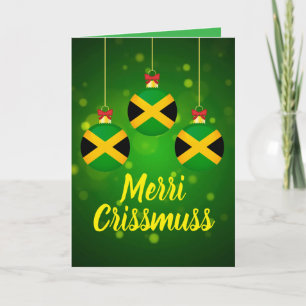 Cartão Feliz Natal Festivo em Patois Jamaicano