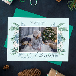 Cartão Feliz Natal - Foto de Feriado Botânico de Aquarela