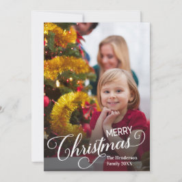 Cartão Feliz Natal Foto Personalizada Simples