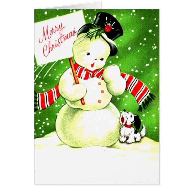 Cartão Feliz Natal Frosty e Pal (Frente)