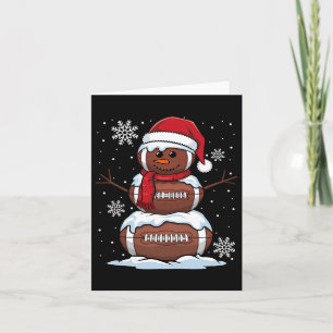 Cartão Feliz Natal Futebol Snowman Holiday Xm