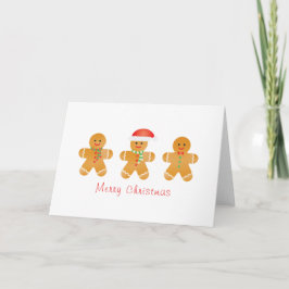 Cartão Feliz Natal Gingerpão Homens Santa Hat