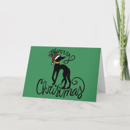 Cartão Feliz Natal, Greyhound Reindeer