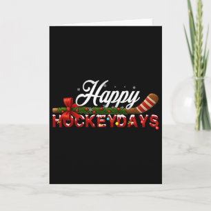 Cartão Feliz Natal Hockeydays Jogador de Hóquei no Gelo E