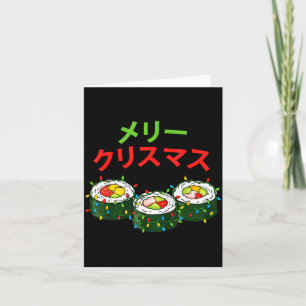 Cartão Feliz Natal Japonês Japão Sushi Meri