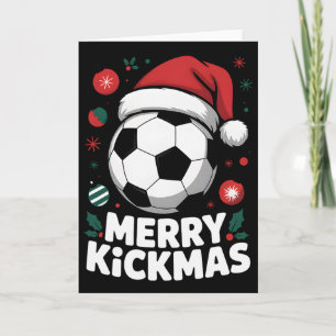 Cartão Feliz Natal Kickmas Santa Futebol Ll Gráfico Ki