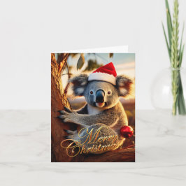 Cartão Feliz Natal Koala sentado em Gumtree