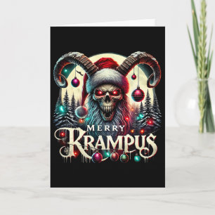 Cartão Feliz Natal Krampus Krampus Está Chegando à Cidade