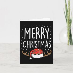 Cartão Feliz Natal Luzes Santa Hat Família Xmas Homens W