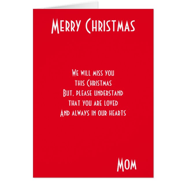 Cartão Feliz Natal mãe (Frente)