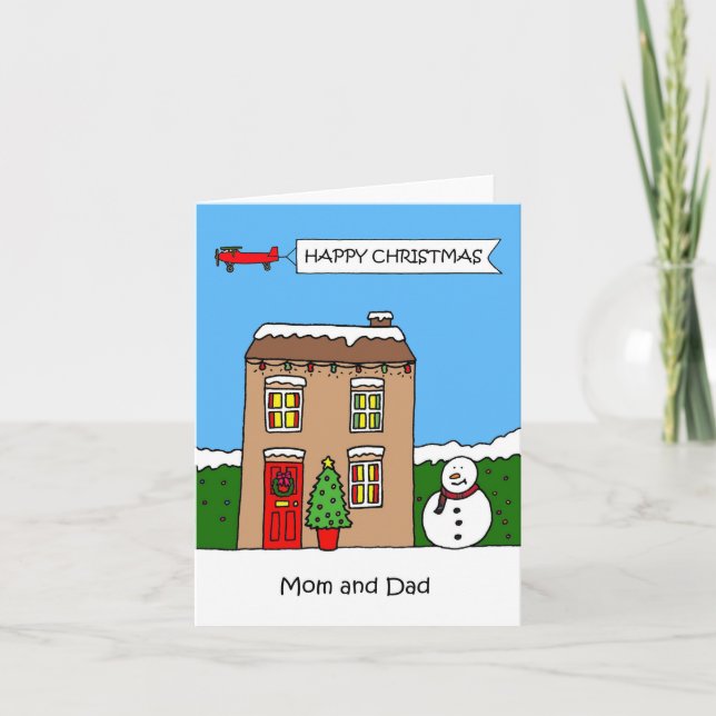 Cartão Feliz Natal Mãe e Pai (Frente)
