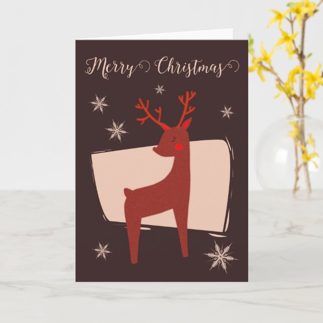 Cartão Feliz Natal, meu veado (Flor Amarela)