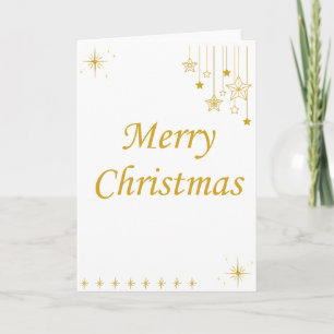 Cartão "Feliz Natal" Minimalista Gold Star