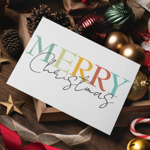 Cartão Feliz Natal - Mínimo Colorida Simples