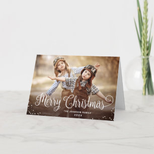 Cartão Feliz Natal Moderno Feriados FOTO Saudação de Nata