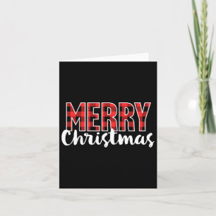 Cartão Feliz Natal Mulheres Homens Crianças Xadrez de Buf