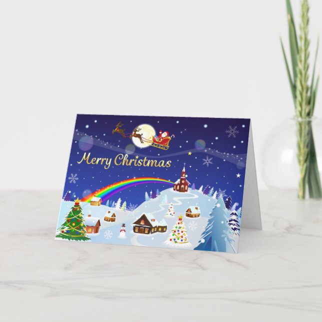 Cartão Feliz Natal na Lua Cheia (Frente)