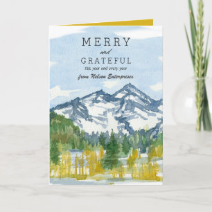 Cartão Feliz Natal Negócios Montanhas Rochosas Personaliz