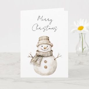 Cartão Feliz Natal Orgânico Snowman