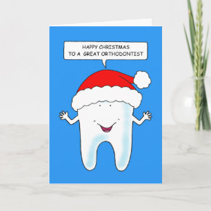 Cartão Feliz Natal Ortodontista Dente Falante