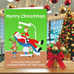 Cartão Feliz Natal Ortodontista Papai Noel