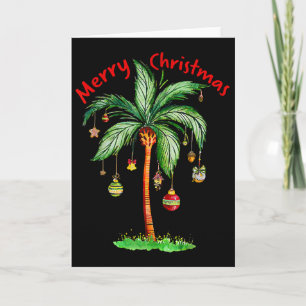 Cartão Feliz Natal Palmeira Havaí Havaiano Tropical