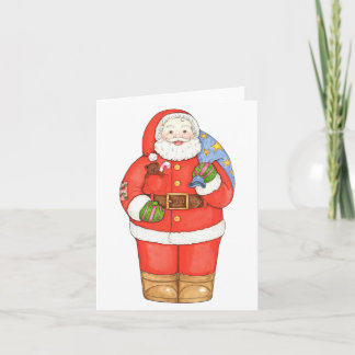 Cartão Feliz Natal Papai Noel Com Sacola