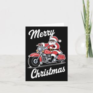 Cartão Feliz Natal Papais noeis Andando Motocicleta Amar