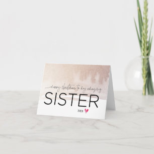 Cartão Feliz Natal para a minha irmã Cute Sibling