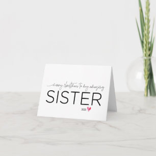 Cartão Feliz Natal para a minha irmã Cute Sibling Carro N