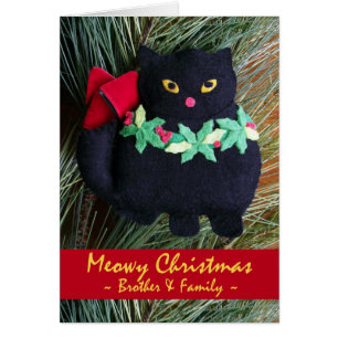 Cartão Feliz Natal para Irmão e Família, Cat