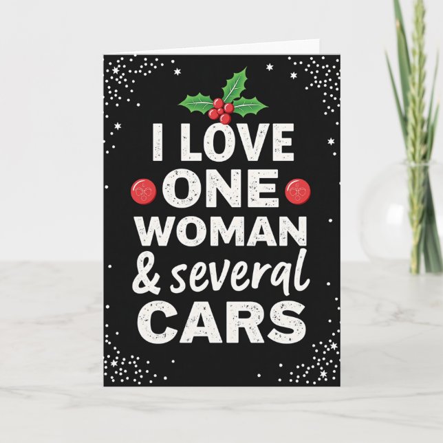 Cartão Feliz Natal Para Minha Mulher E Carros (Frente)