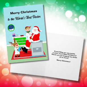 Cartão Feliz Natal para o melhor médico do mundo