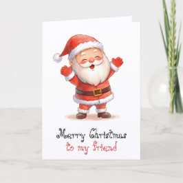 Cartão Feliz Natal para o meu amigo & saudação caprichosa