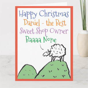 Cartão Feliz Natal para o Proprietário do Compro Doce ou
