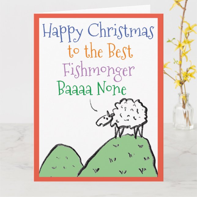 Cartão Feliz Natal para Peixeiro (Flor Amarela)