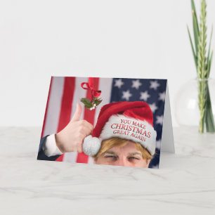 Cartão Feliz Natal Para Qualquer Um Trump Em Santa Hat