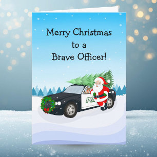 Cartão Feliz Natal para um Valente Agente de Polícia Papa