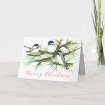 Feliz Natal - Pássaros de Frango numa Árvore