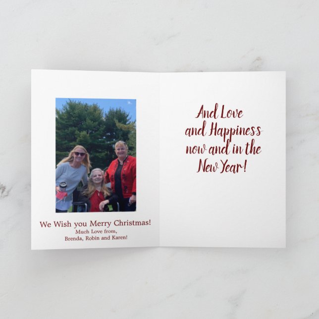 Cartão Feliz Natal, Paz e Segurança com Foto (Interior)