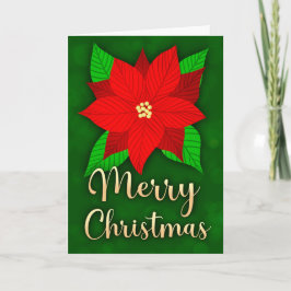 Cartão Feliz Natal Poinsettia Saudação Feriado