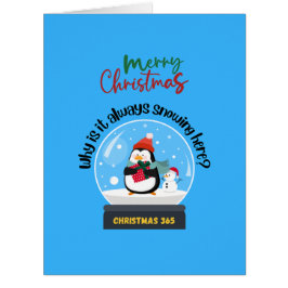 Cartão Feliz Natal Por Que Está Sempre Neva Aqui