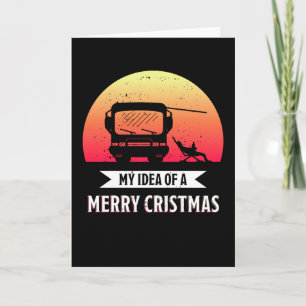 Cartão Feliz Natal - Presente de van de camping RV