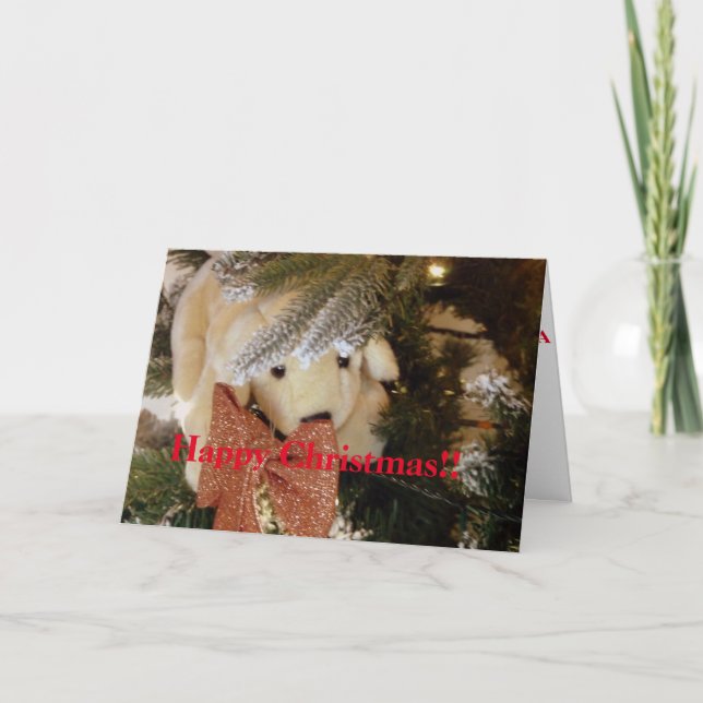 Cartão Feliz Natal Puppy Suave Toy (Frente)