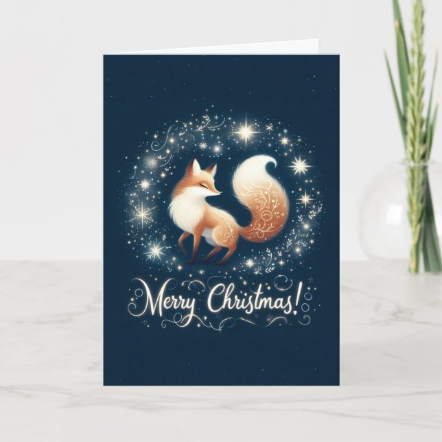 Cartão Feliz Natal - Raposa Mágica (Frente)