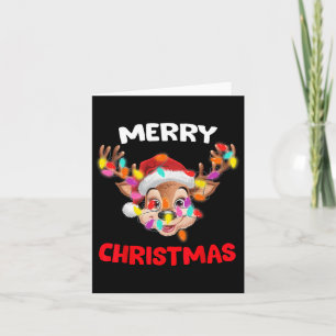 Cartão Feliz Natal Reindeer Homens de Combinação Familiar