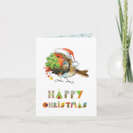 Cartão Feliz Natal Robin