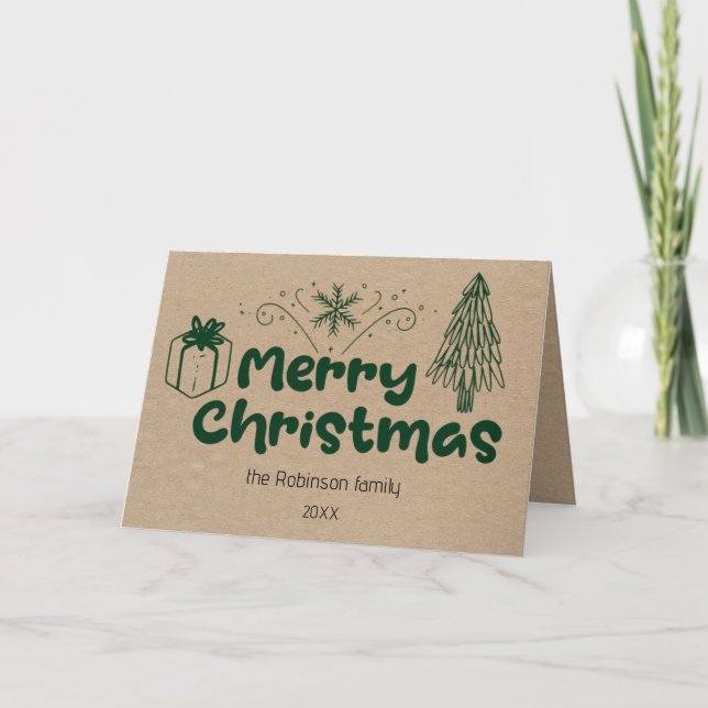 Cartão Feliz Natal Russo Personalizado (Frente)