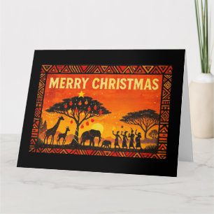Cartão Feliz Natal Safari Africano de Natal
