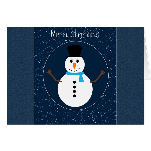 Cartão Feliz Natal Snowman (Frente Horizontal)